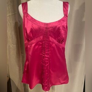 Ann Taylor LOFT Pink Satin Pleated Camisole Top Size 10 – Side Zip
